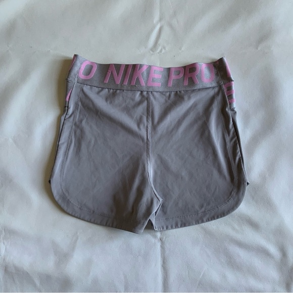 Nike Women's Gray and Pink Athletic Shorts - Picture 3 of 9